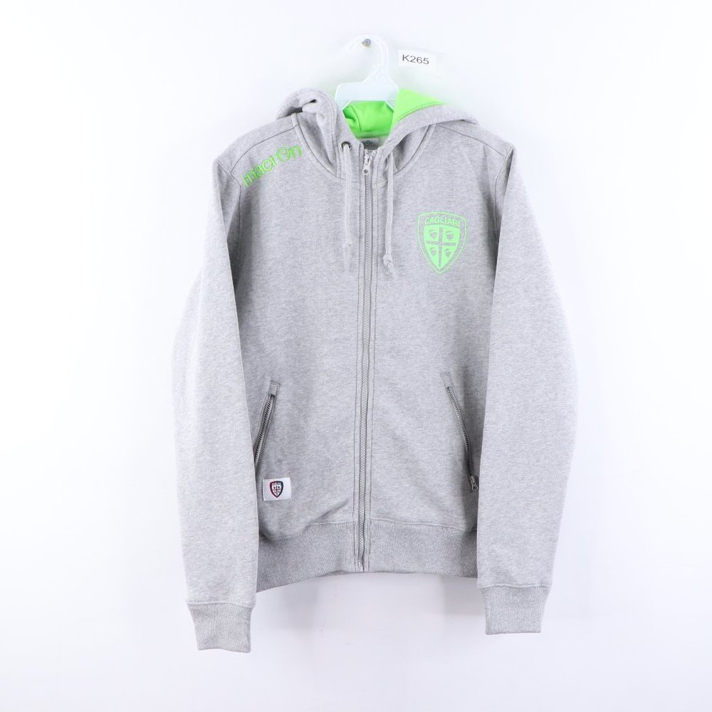 Macron Cagliari Calcio Full Zip Hoodie Sweatshirt